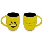 Keramikas krūze ar smaidiņu "Labrīt", tējai, kafijai un citiem dzērieniem, tilpums 300 ml